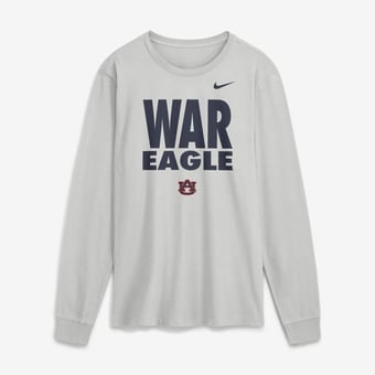 Men's Nike  Gray Auburn Tigers 2026 Sideline Slogan Dri-FIT Long Sleeve T-Shirt