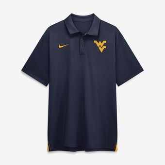 Men's Nike Navy West Virginia Mountaineers 2026 Sideline Tour Dri-FIT Polo
