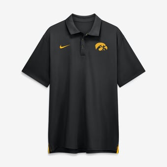 Men's Nike Black Iowa Hawkeyes 2026 Sideline Tour Dri-FIT Polo