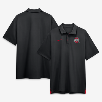 Men's Nike Black Ohio State Buckeyes 2026 Sideline Tour Dri-FIT Polo
