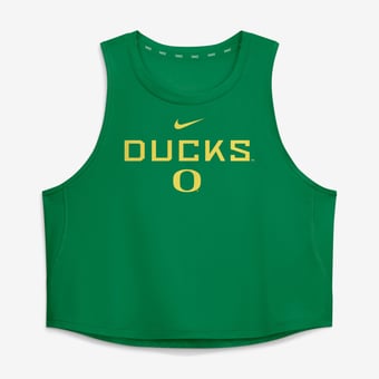 Women's Nike Green Oregon Ducks One Dri-FIT Cropped Tank Top