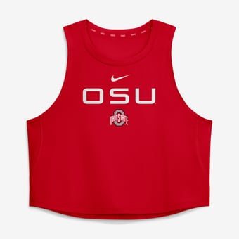 Women's Nike Scarlet Ohio State Buckeyes One Dri-FIT Cropped Tank Top