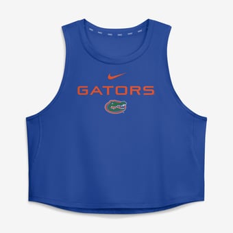 Women's Nike Royal Florida Gators One Dri-FIT Cropped Tank Top