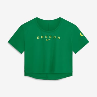 Women's Nike Green Oregon Ducks Premium Performance Dri-FIT Cropped Top