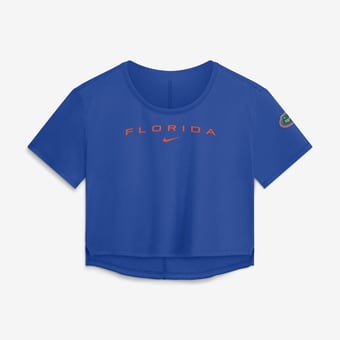 Women's Nike Royal Florida Gators Premium Performance Dri-FIT Cropped Top
