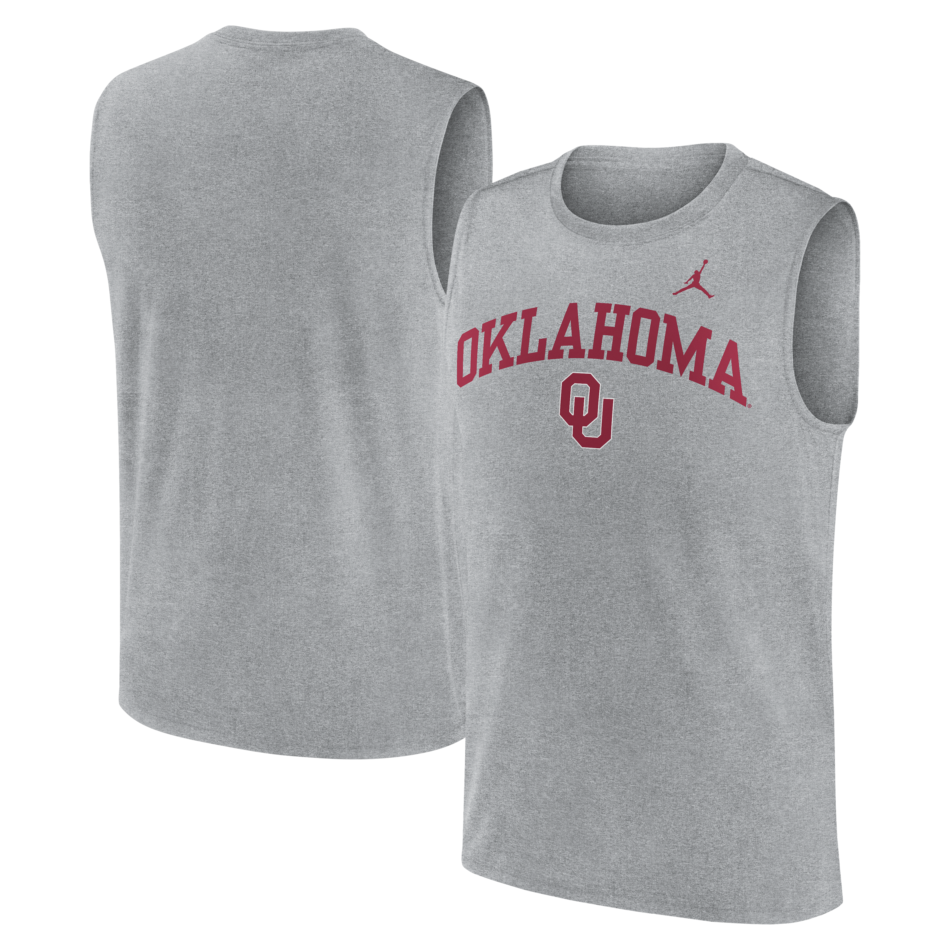 Men's Jordan Brand Heather Gray Oklahoma Sooners Primetime Legend Arch Dri-FIT Muscle Tank Top