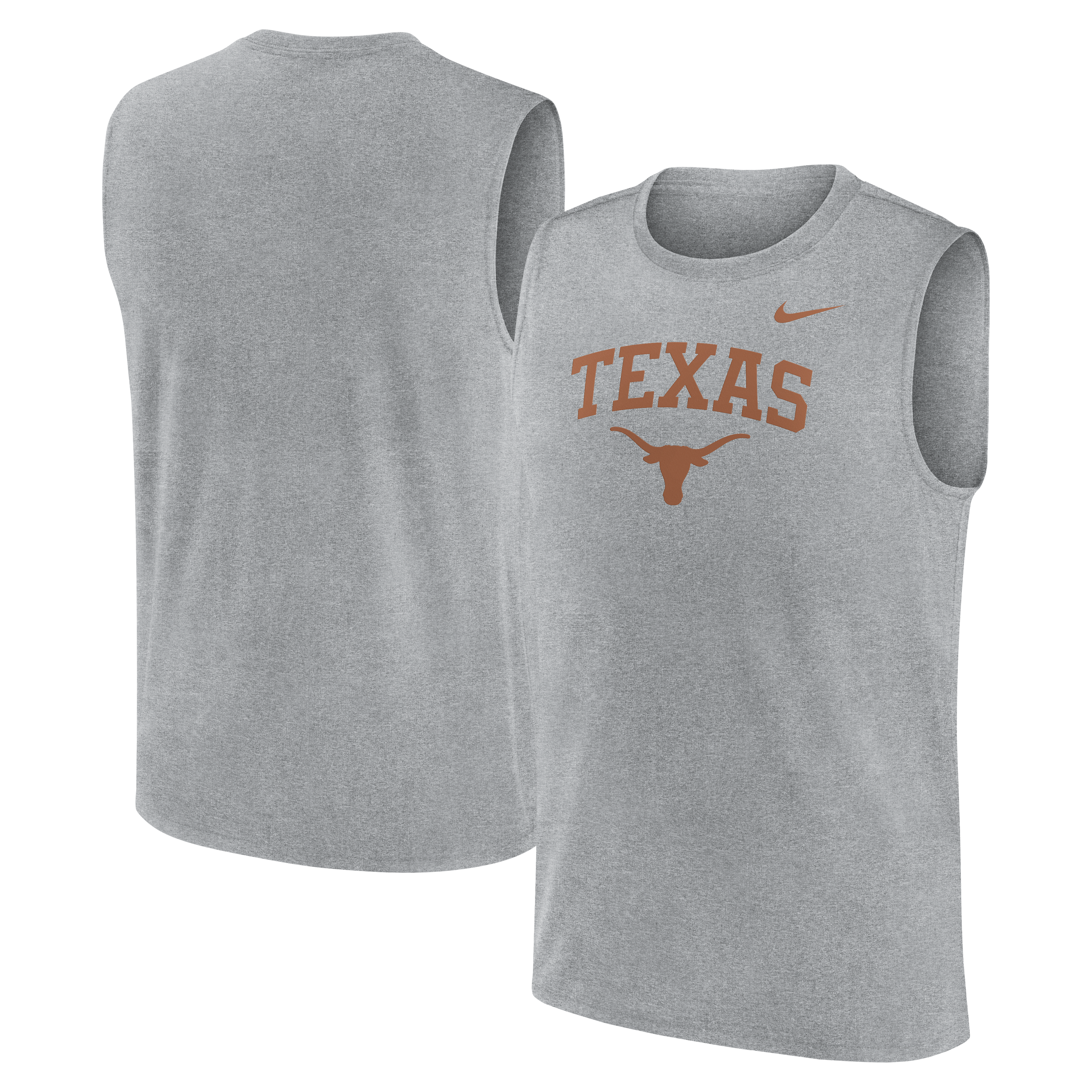 Men's Nike Heather Gray Texas Longhorns Primetime Legend Arch Dri-FIT Muscle Tank Top