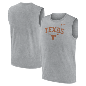 Men's Nike Heather Gray Texas Longhorns Primetime Legend Arch Dri-FIT Muscle Tank Top