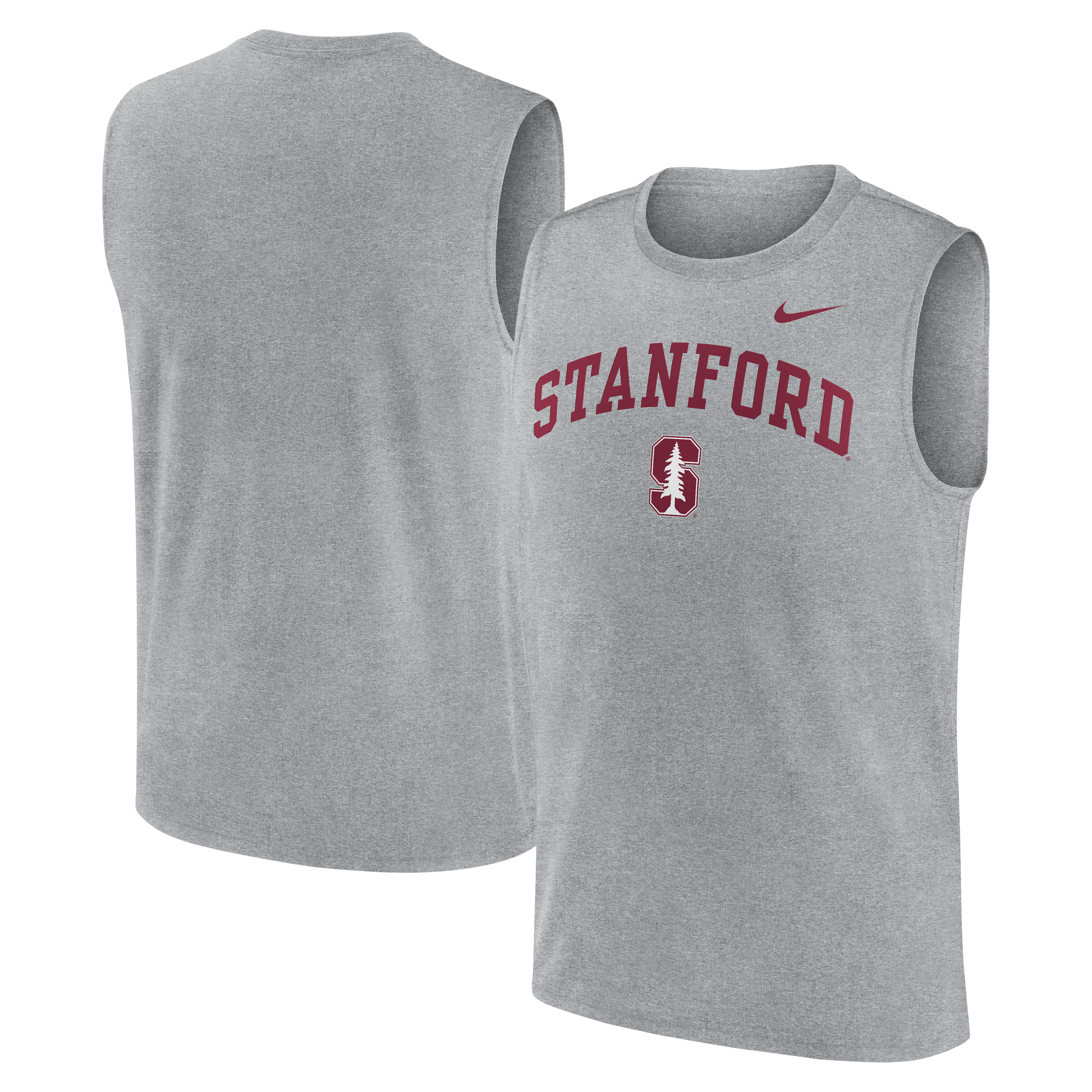 Men's Nike Heather Gray Stanford Cardinal Primetime Legend Arch Dri-FIT Muscle Tank Top