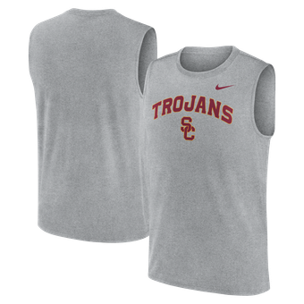 Men's Nike Heather Gray USC Trojans Primetime Legend Arch Dri-FIT Muscle Tank Top