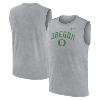 Men's Nike Heather Gray Oregon Ducks Primetime Legend Arch Dri-FIT Muscle Tank Top