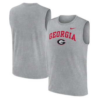 Men's Nike Heather Gray Georgia Bulldogs Primetime Legend Arch Dri-FIT Muscle Tank Top