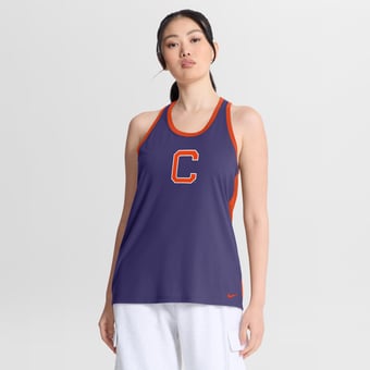 Women's Nike  Purple Clemson Tigers Reversible Racerback Tank Top