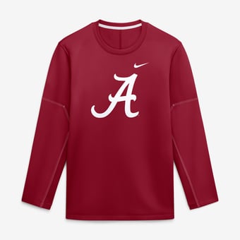Men's Nike Crimson Alabama Crimson Tide 2026 Sideline Coaches Therma-FIT Long Sleeve Top