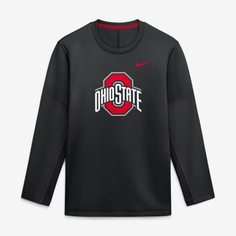 Men's Nike Black Ohio State Buckeyes 2026 Sideline Coaches Therma-FIT Long Sleeve Top