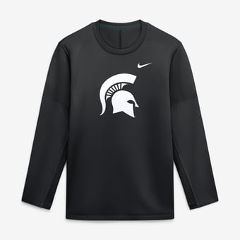 Men's Nike Black Michigan State Spartans 2026 Sideline Coaches Therma-FIT Long Sleeve Top