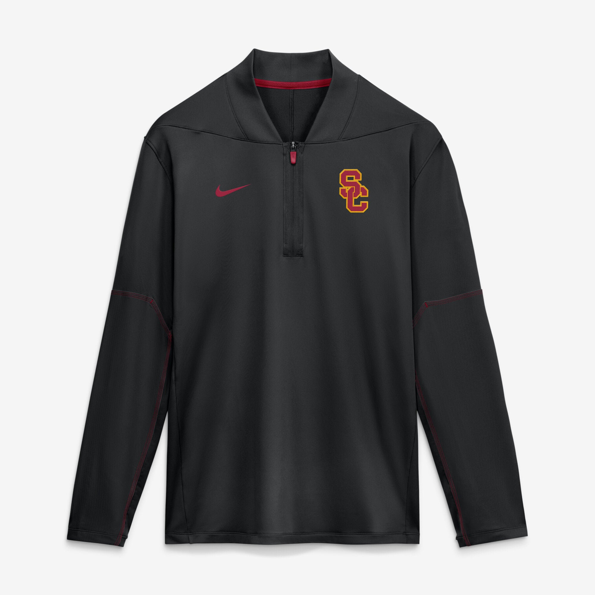 Men's Nike Black USC Trojans 2026 Sideline Midweight Half-Zip Dri-FIT Pullover