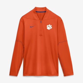 Men's Nike Orange Clemson Tigers 2026 Sideline Midweight Half-Zip Dri-FIT Pullover