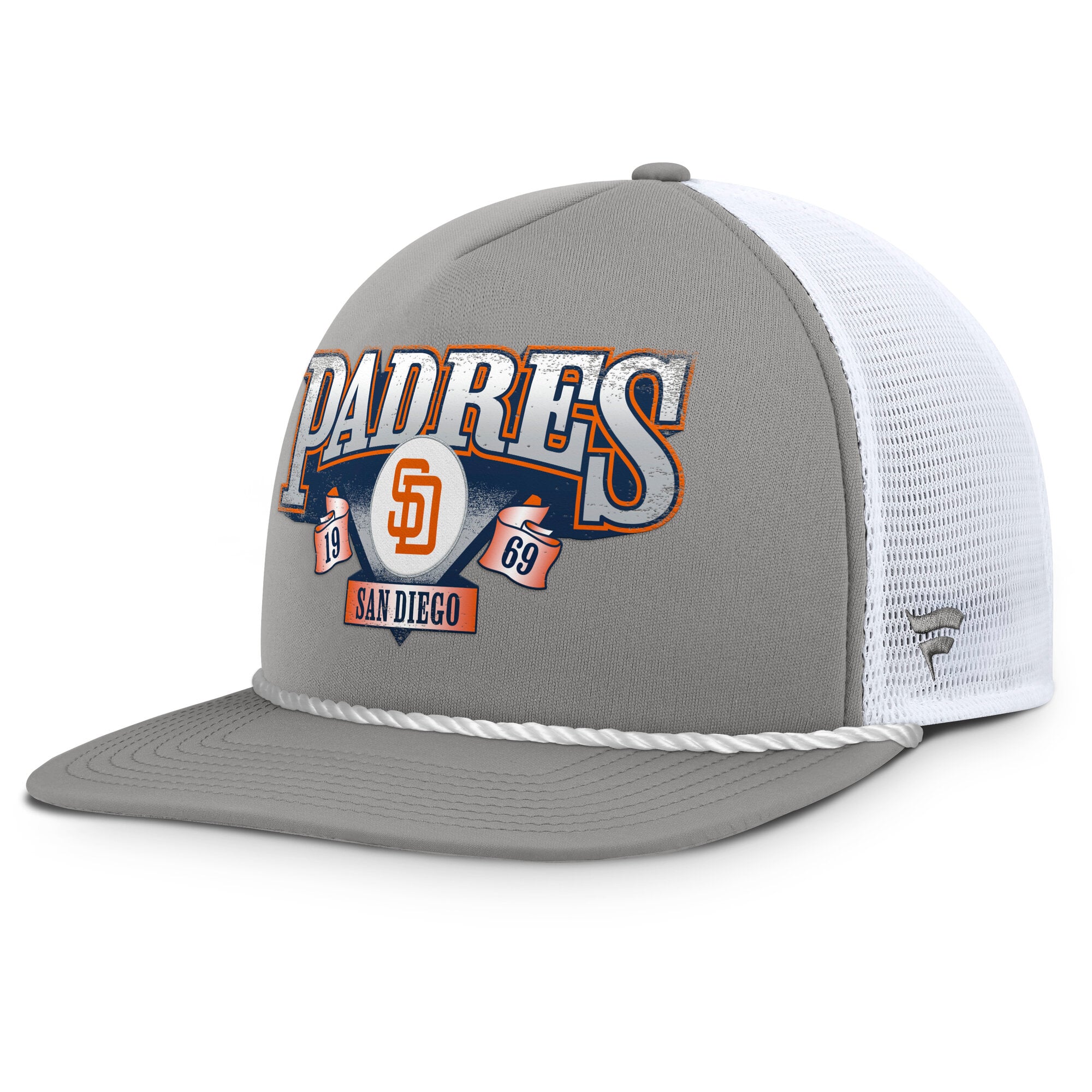 Men's Fanatics Gray/White San Diego Padres Recall Snapback Hat