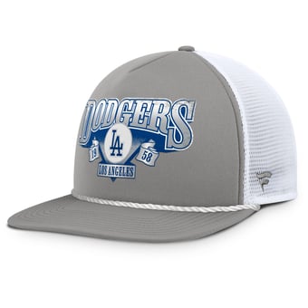 Men's Fanatics Gray/White Los Angeles Dodgers Recall Snapback Hat