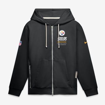 Men's Nike Black Pittsburgh Steelers Sideline Standard Issue Quarterback Scramble Dri-FIT Full-Zip Hoodie