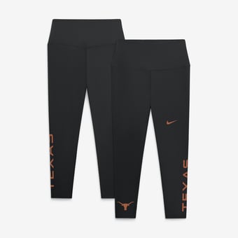 Women's Nike Black Texas Longhorns Zenvy High Rise Dri-FIT 7/8 Leggings