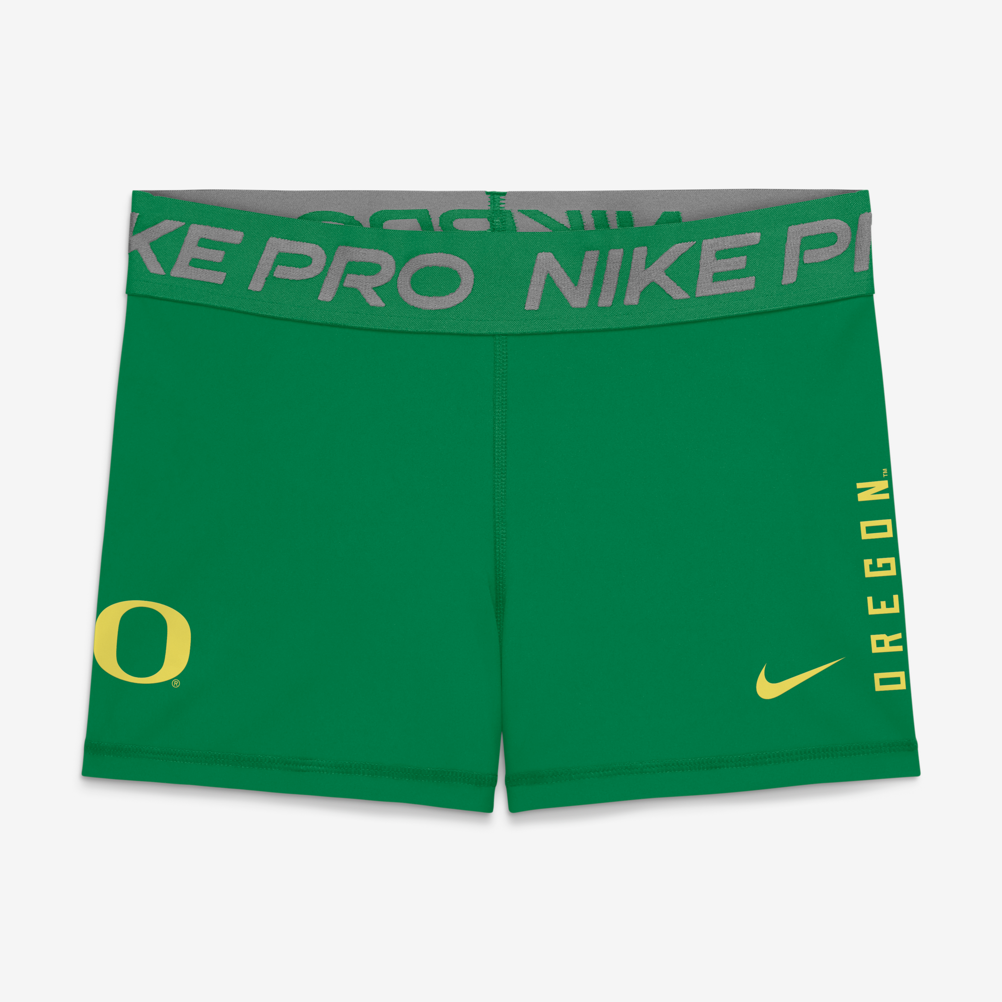 Women's Nike Green Oregon Ducks Pro Dri-FIT Mid-Rise Shorts