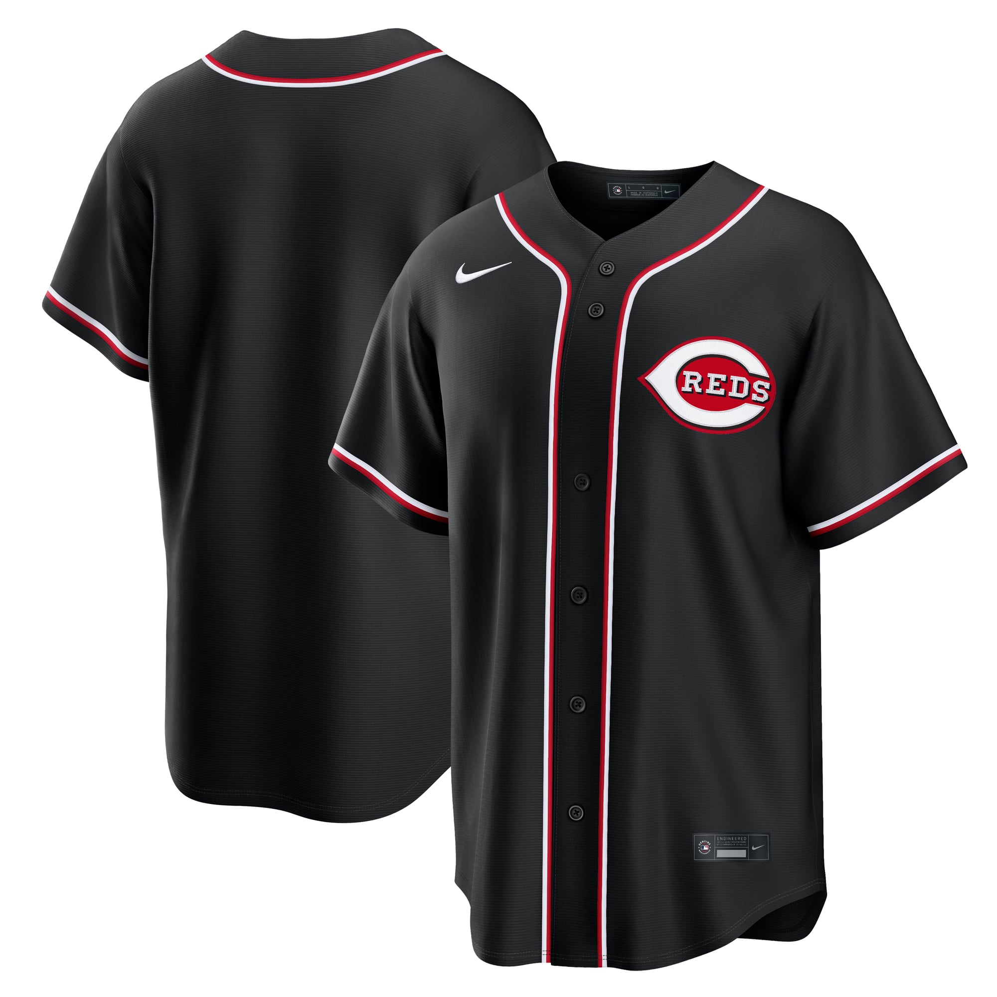 Men's Nike  Cincinnati Reds Fashion Replica Black Out Jersey