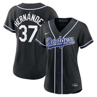 Women's Nike Teoscar Hernández Los Angeles Dodgers Fashion Black Out Replica Jersey