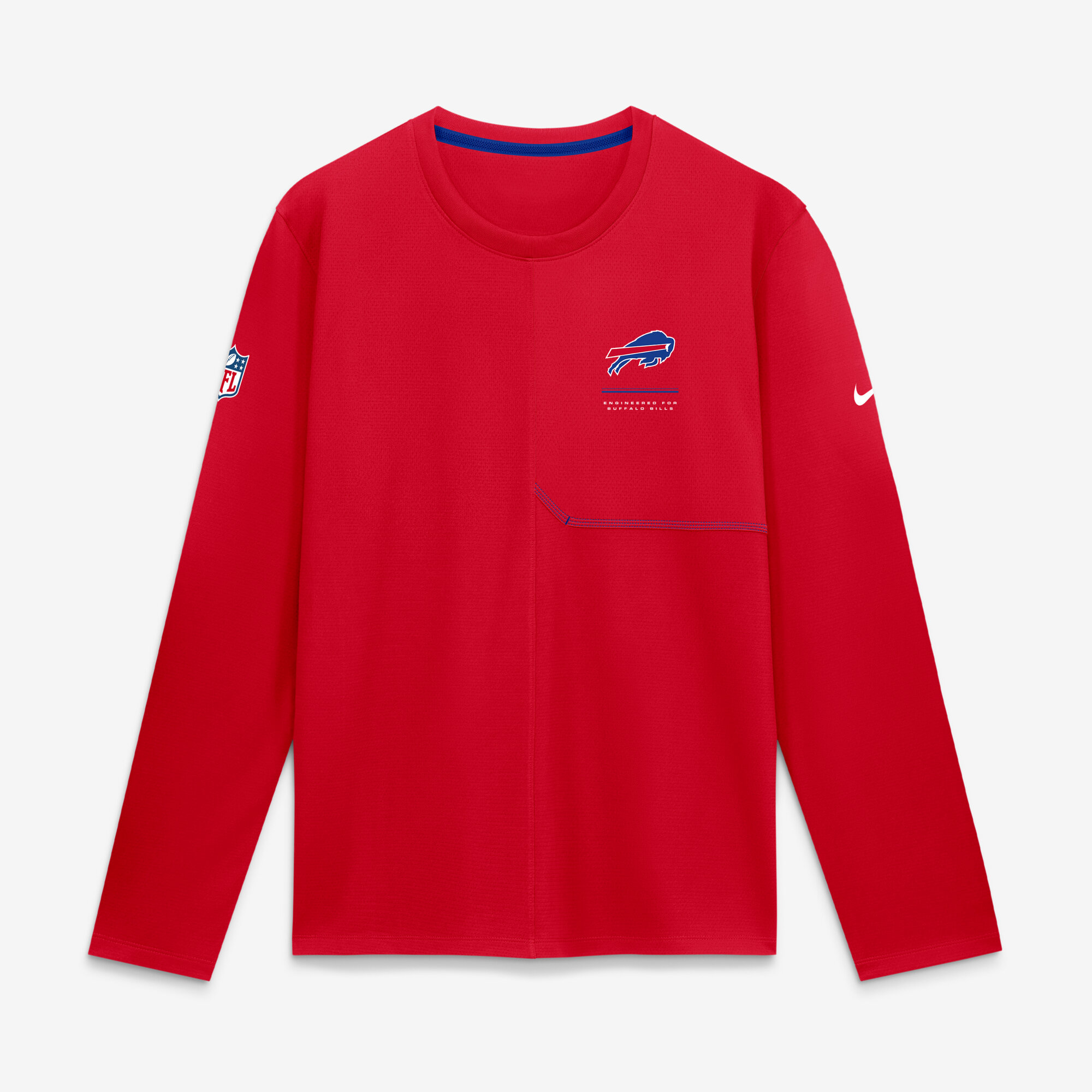 Men's Nike Red Buffalo Bills Sideline Coaches UV Dri-FIT Long Sleeve Shirt