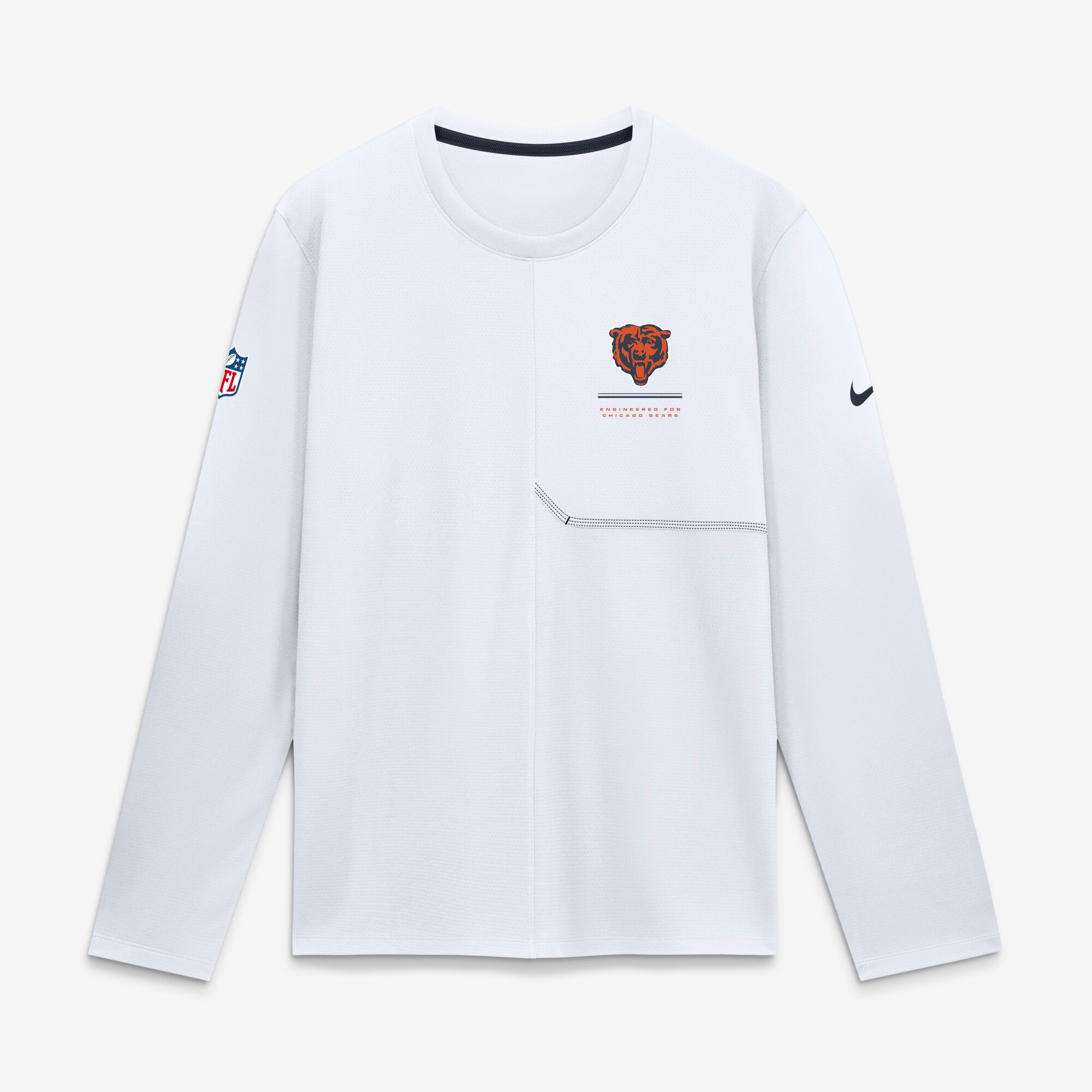 Men's Nike  White Chicago Bears Sideline Coaches UV Dri-FIT Long Sleeve Shirt