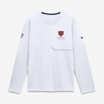 Men's Nike  White Chicago Bears Sideline Coaches UV Dri-FIT Long Sleeve Shirt