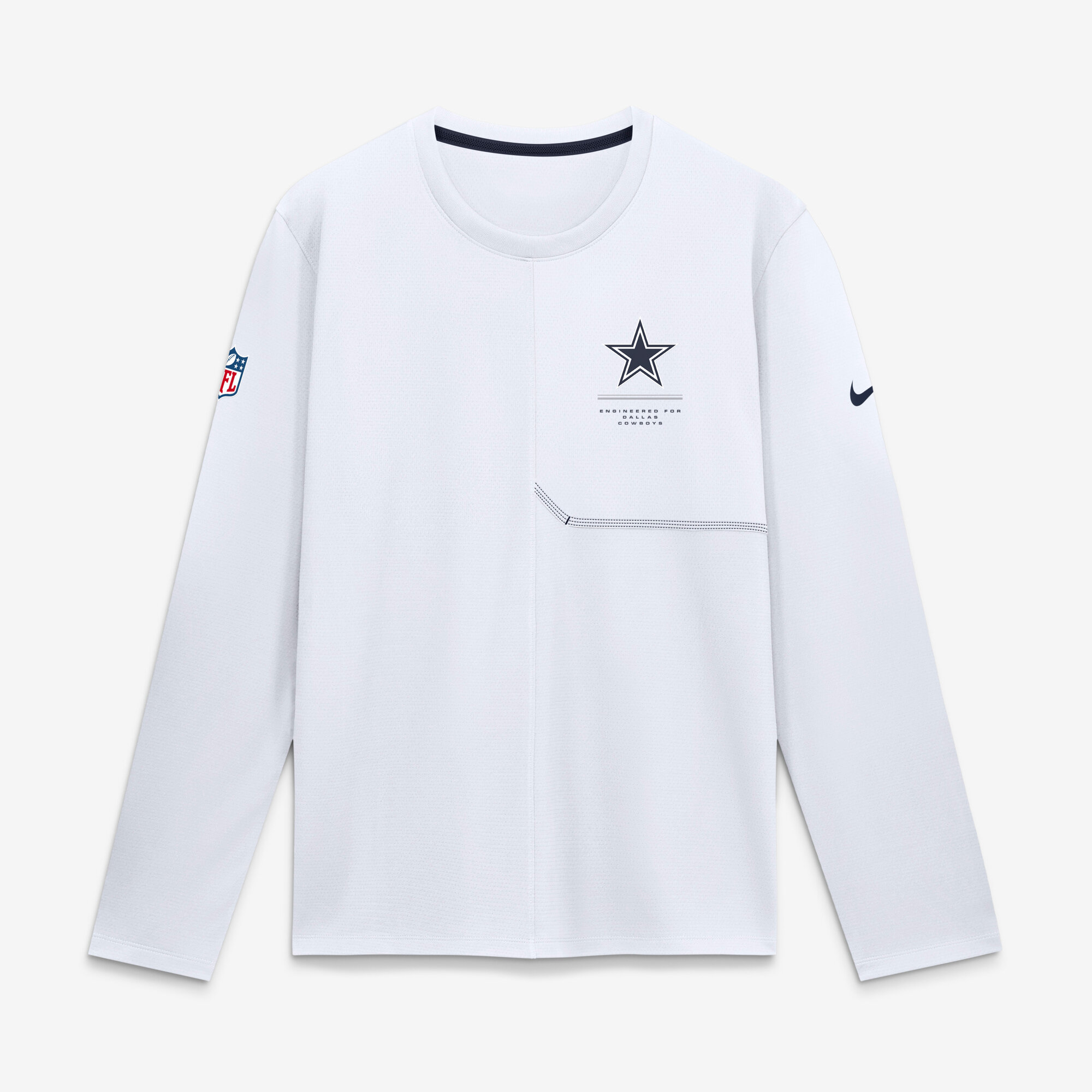 Men's Nike White Dallas Cowboys Sideline Coaches UV Dri-FIT Long Sleeve Shirt