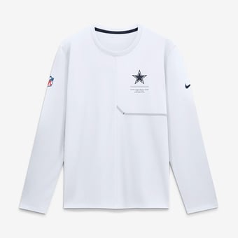 Men's Nike  White Dallas Cowboys Sideline Coaches UV Dri-FIT Long Sleeve Shirt
