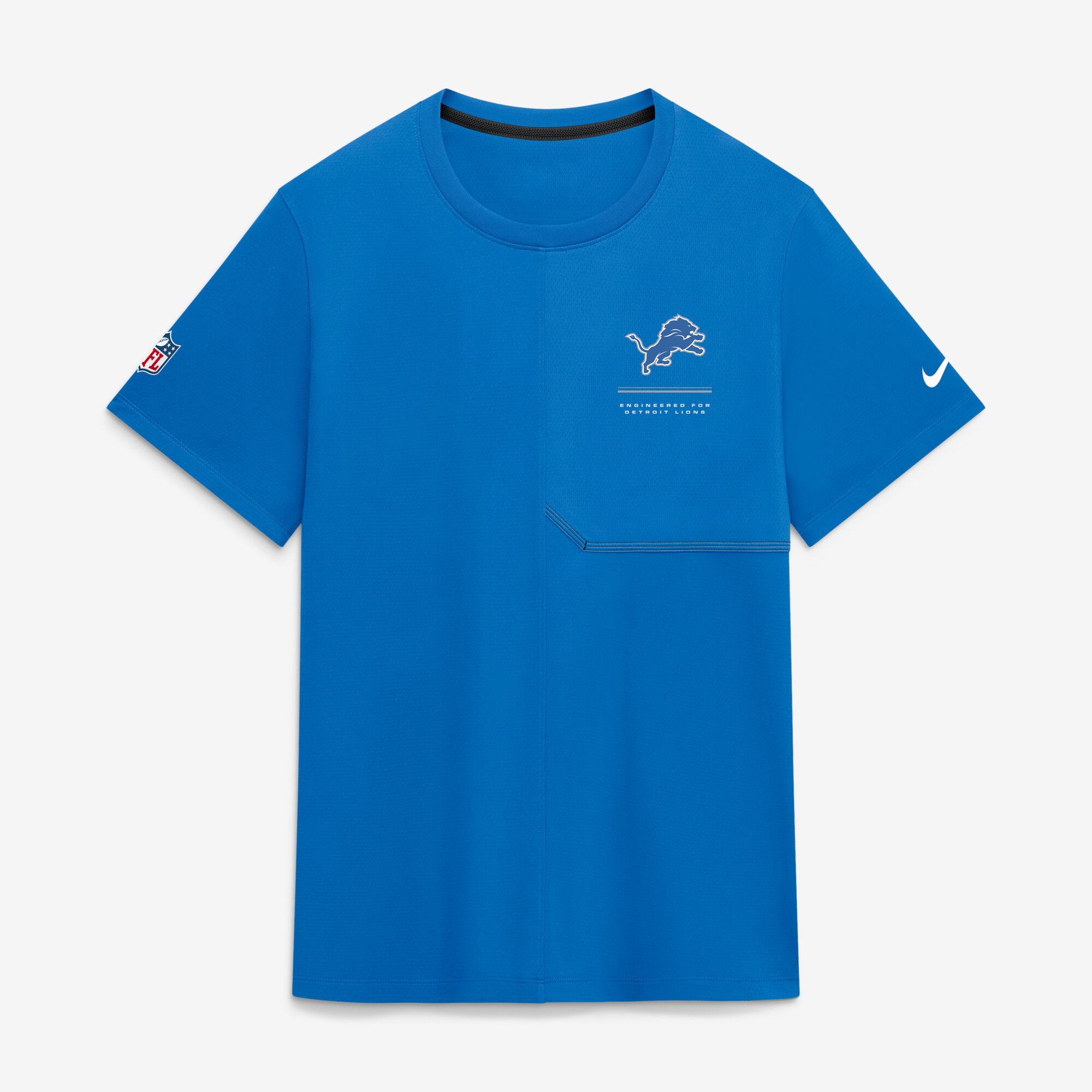 Men's Nike  Blue Detroit Lions Sideline UV Dri-FIT Coaches Shirt