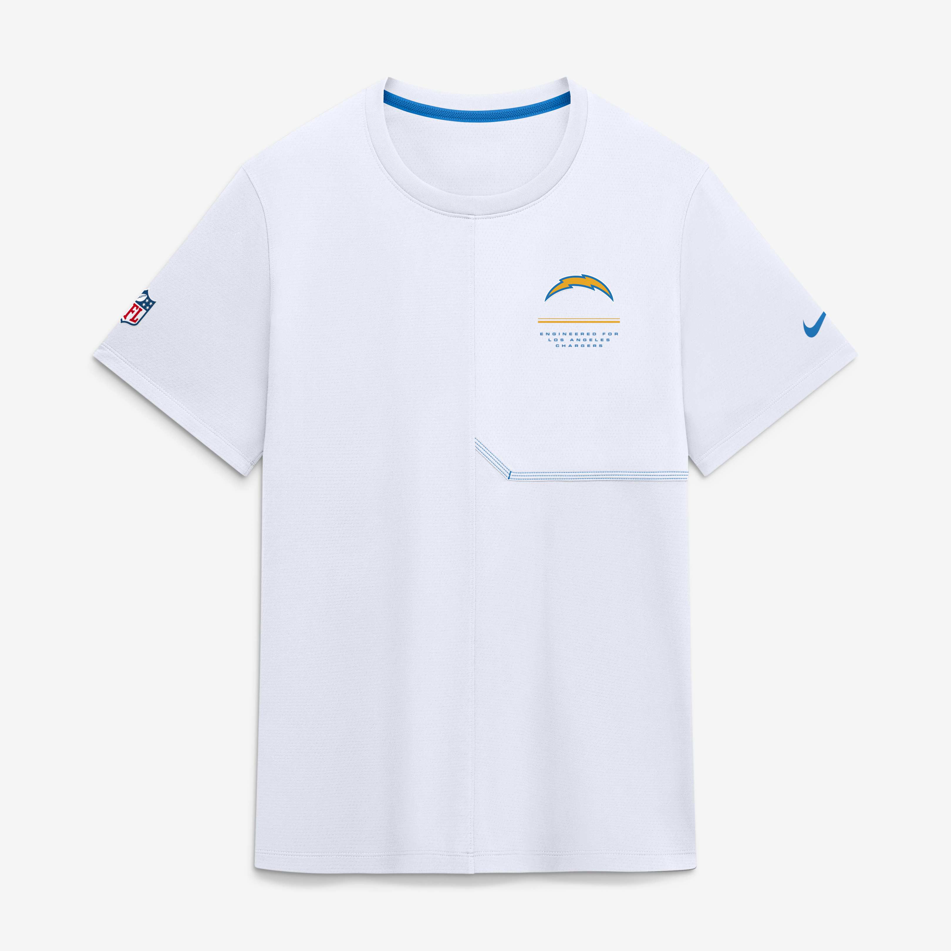 Men’s Nike White Los Angeles Chargers Sideline UV Dri-FIT Coaches Shirt Men’s Nike White Los Angeles Chargers Sideline UV Dri-FIT Coaches Shirt