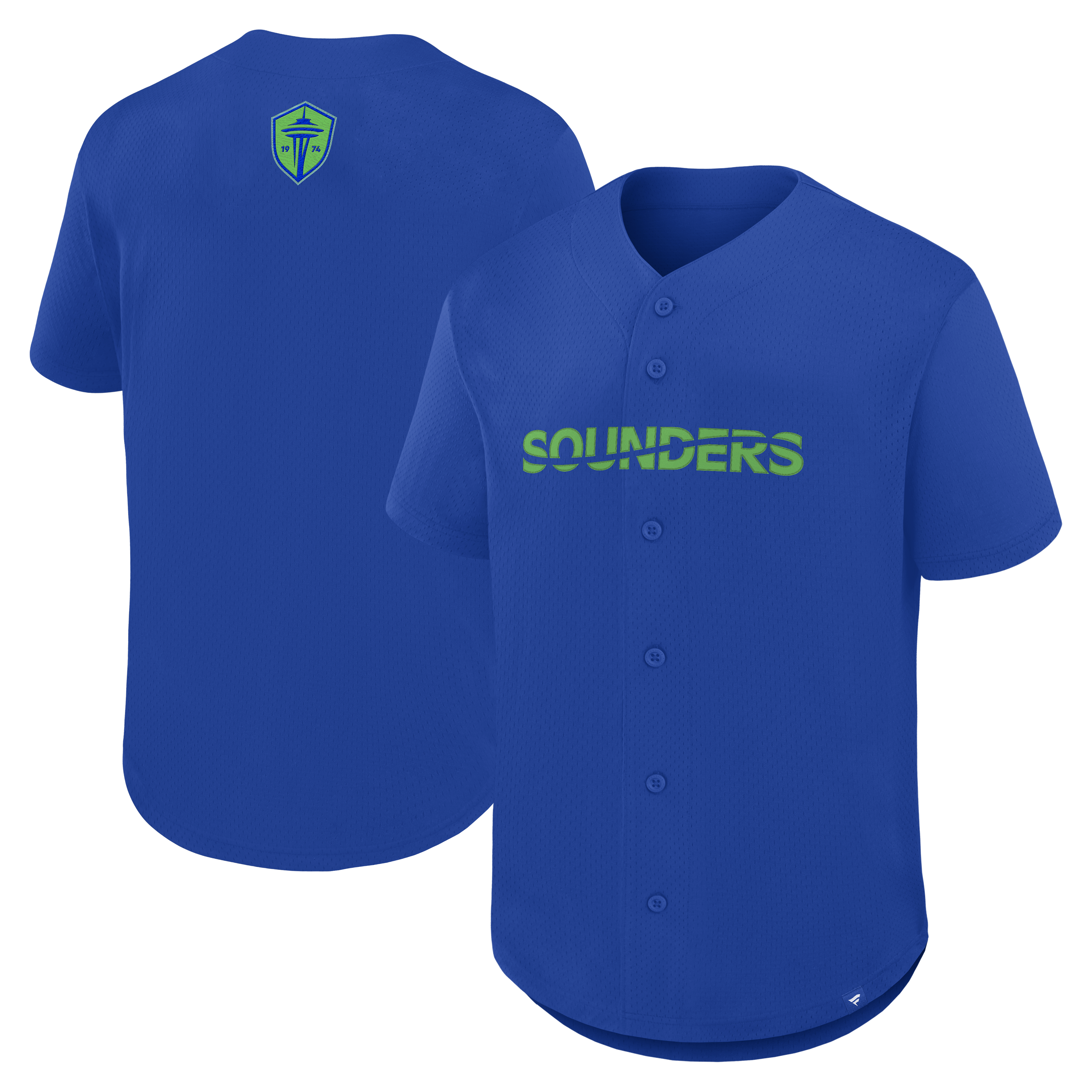 Men's Fanatics Blue Seattle Sounders FC Maximum Intensity Button-Up Jersey