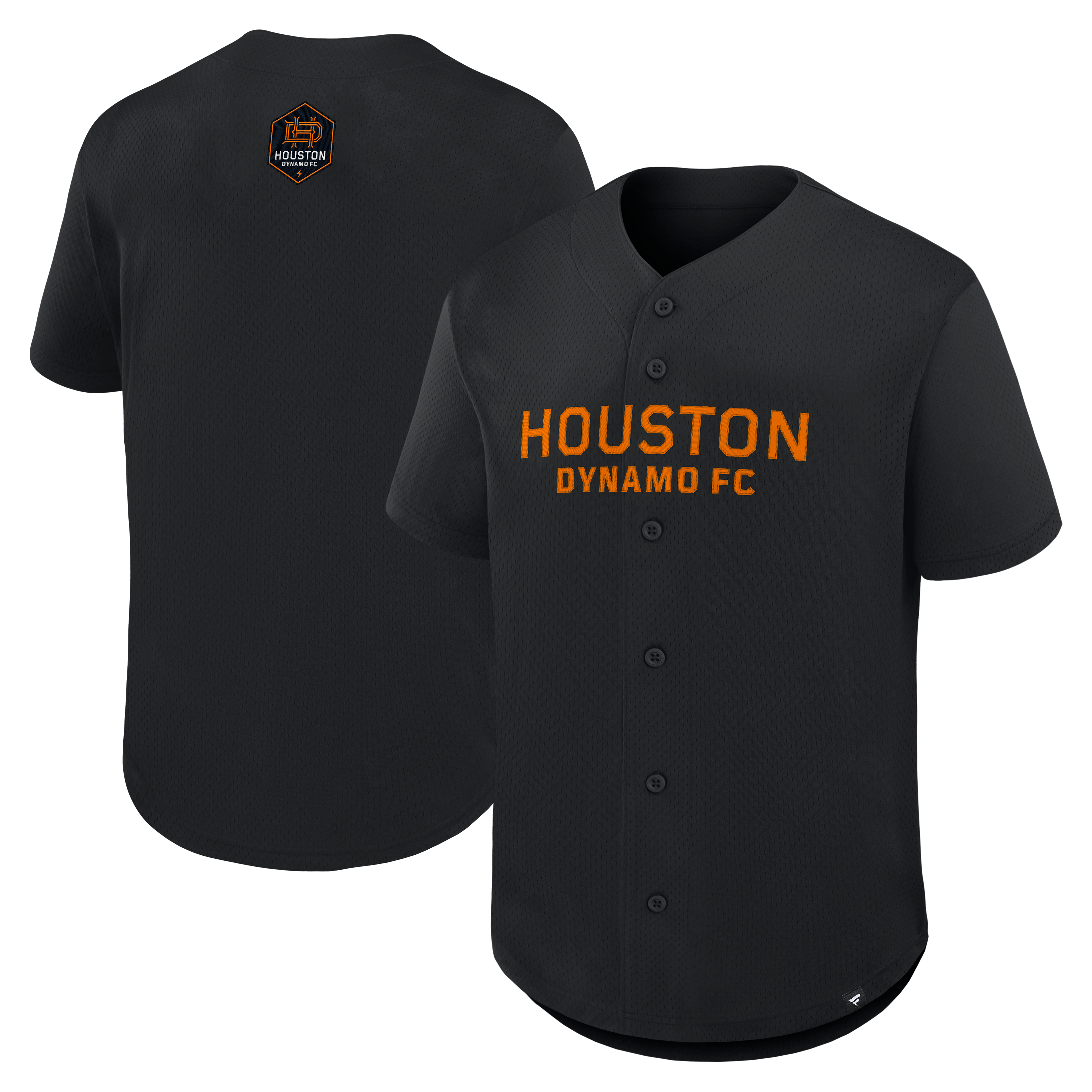 Men's Fanatics Black Houston Dynamo FC Maximum Intensity Button-Up Jersey