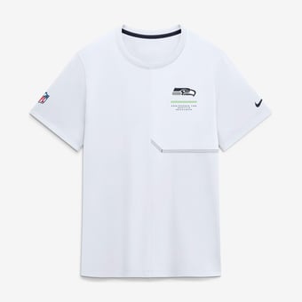 Men's Nike White Seattle Seahawks Sideline UV Dri-FIT Coaches Shirt