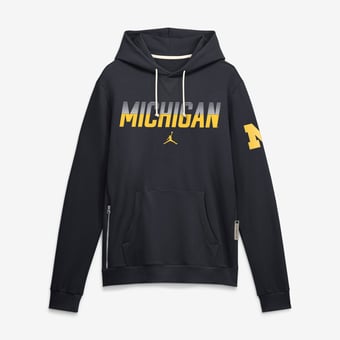 Men's Jordan Brand Navy Michigan Wolverines 2026 Sideline Standard Issue Dri-FIT Hoodie