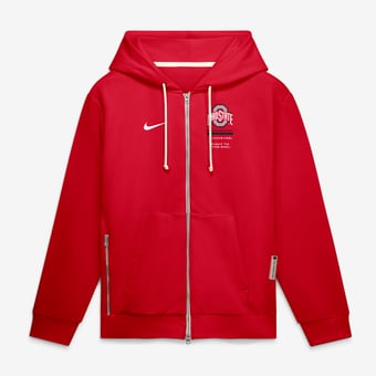 Men's Nike  Scarlet Ohio State Buckeyes 2026 Sideline Standard Issue Dri-FIT Full-Zip Hoodie