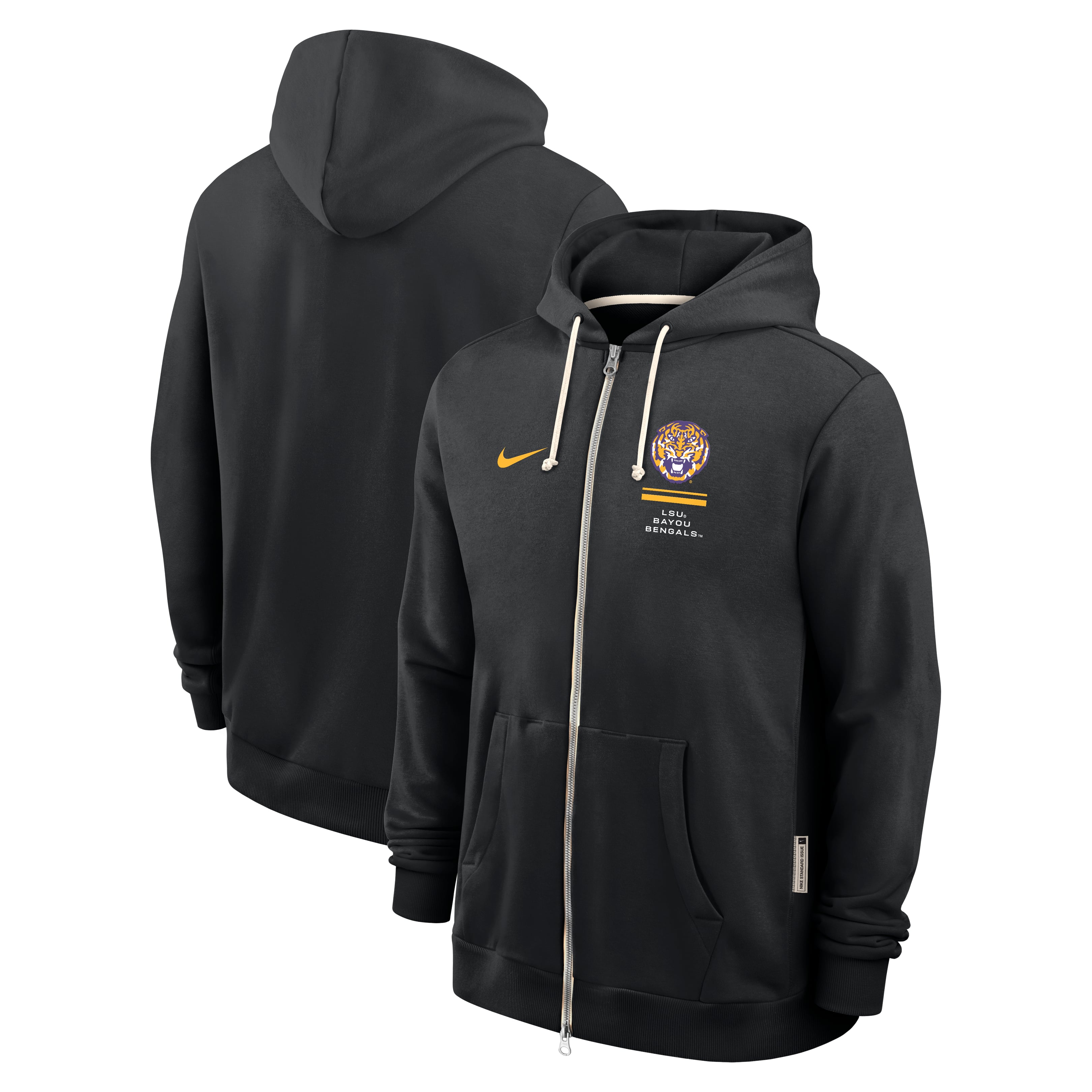 Men's Nike  Black LSU Tigers 2026 Sideline Standard Issue Dri-FIT Full-Zip Hoodie