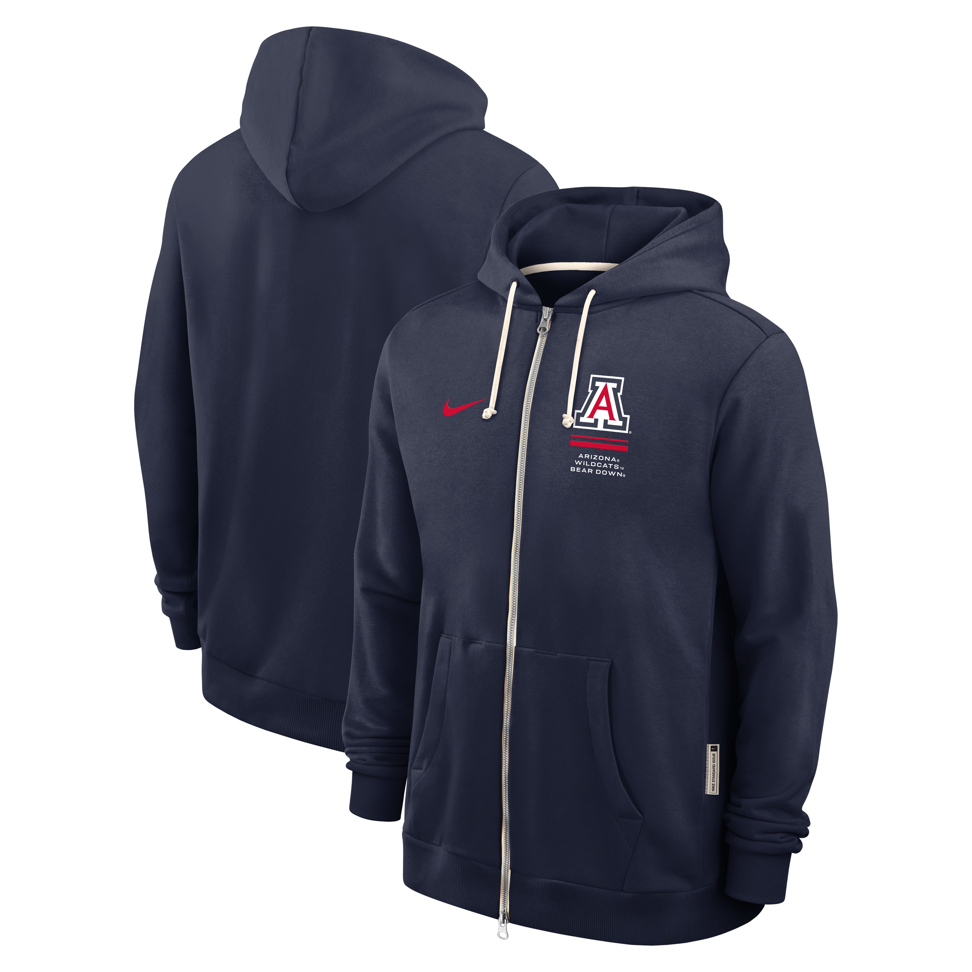 Men's Nike  Navy Arizona Wildcats 2026 Sideline Standard Issue Dri-FIT Full-Zip Hoodie
