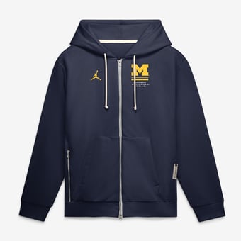 Men's Jordan Brand  Navy Michigan Wolverines 2026 Sideline Standard Issue Dri-FIT Full-Zip Hoodie