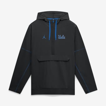 Men's Jordan Brand Black UCLA Bruins 2026 Sideline Anorak Half-Zip Hooded Jacket