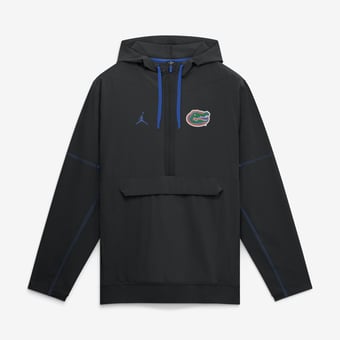 Men's Jordan Brand Black Florida Gators 2026 Sideline Anorak Half-Zip Hooded Jacket