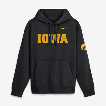 Men's Nike  Black Iowa Hawkeyes 2026 Sideline Club Fleece Hoodie