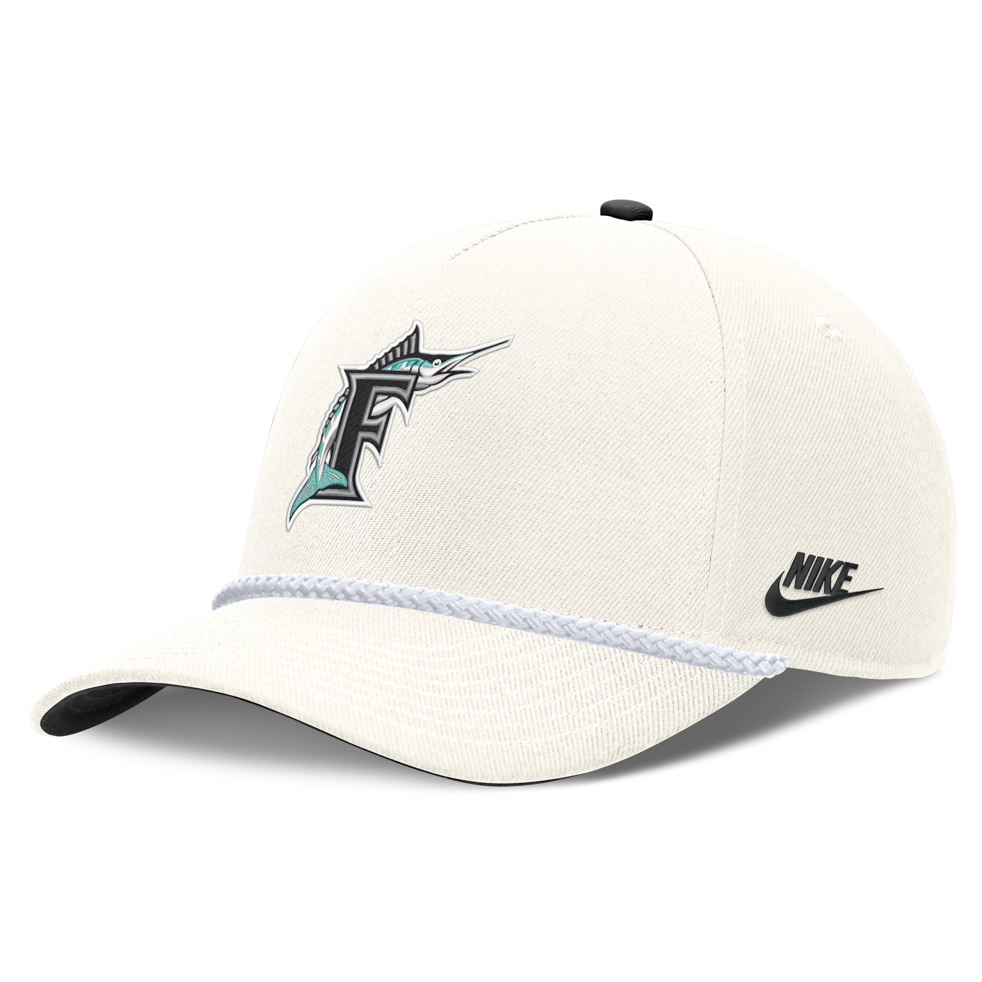 Men's Nike Cream Florida Marlins Cooperstown Collection Rise Adjustable Hat