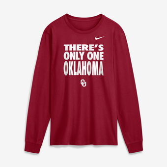 Men's Nike  Crimson Oklahoma Sooners 2026 Sideline Slogan Dri-FIT Long Sleeve T-Shirt