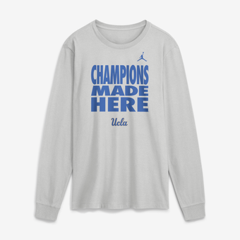 Men's Jordan Brand  Gray UCLA Bruins 2026 Sideline Slogan Dri-FIT Long Sleeve T-Shirt